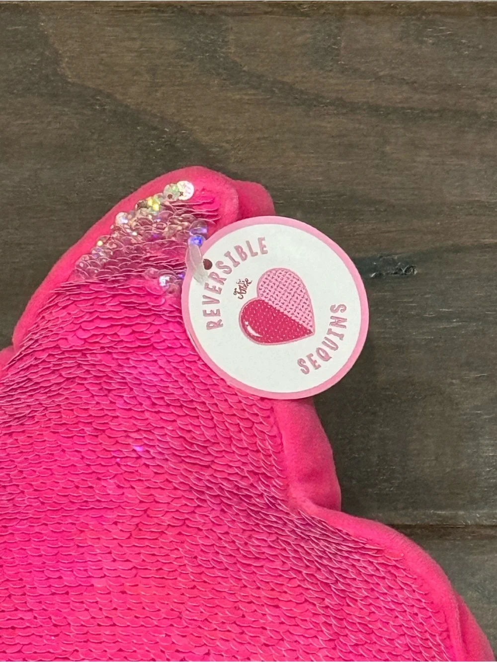 NWT Reversible Justice Pink Sequin Poop Emoji Pillow
